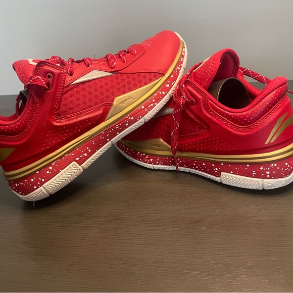 Men's Vintage Li-Ning Dwyane Wade 1990 Red Gold Basketball Shoes US Size 12 - Picture 7 of 10
